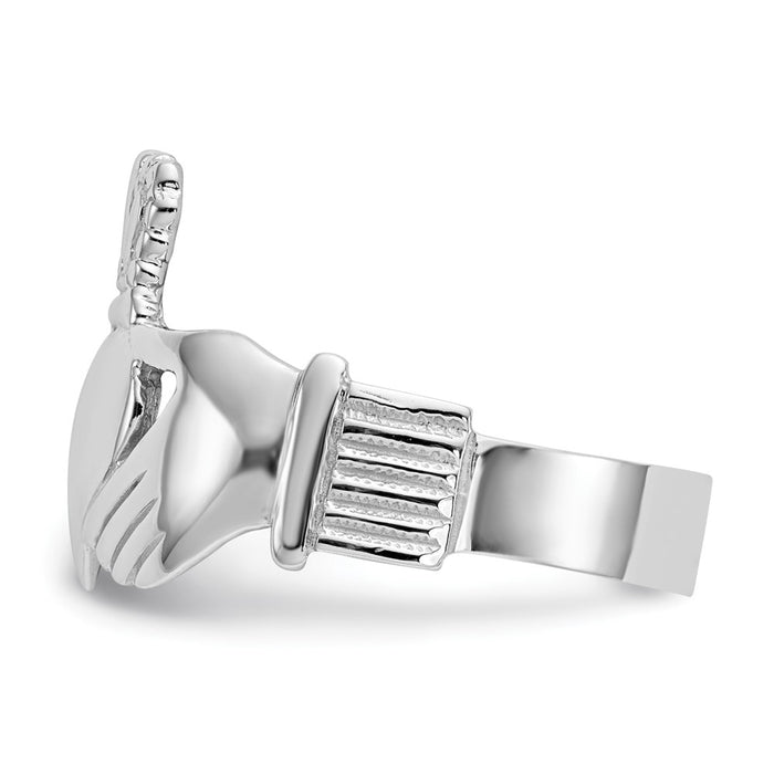 High-Quality Men's Claddagh Ring in 14K White Gold - Stylish Design, Affordable Price-3