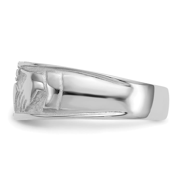 Shop 14K White Gold Women's Claddagh Ring - Stylish, High-Quality Design, 5g-3