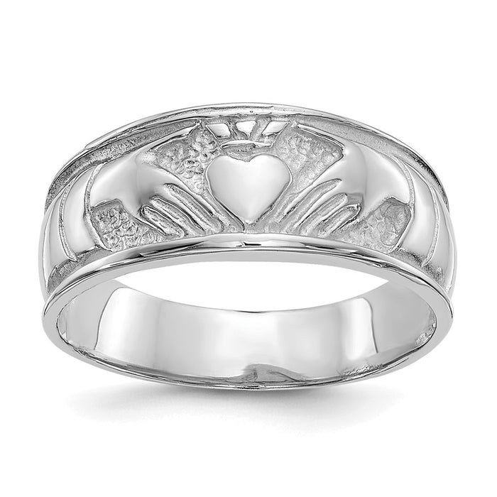 Shop 14K White Gold Women's Claddagh Ring - Stylish, High-Quality Design, 5g-1