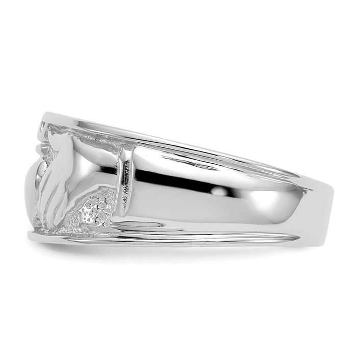 Buy Stylish Men's Claddagh Ring in 14K White Gold - Luxury & Quality Guaranteed-3
