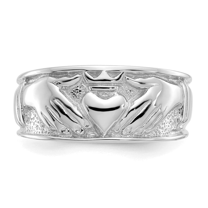 Buy Stylish Men's Claddagh Ring in 14K White Gold - Luxury & Quality Guaranteed-4