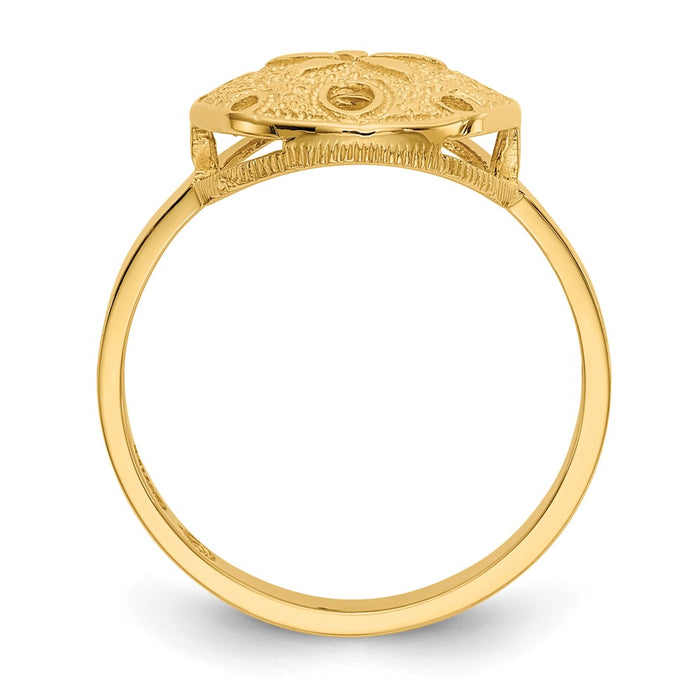 Shop 14K Gold Polished Sand Dollar Ring - Stylish Design, Affordable Luxury-2