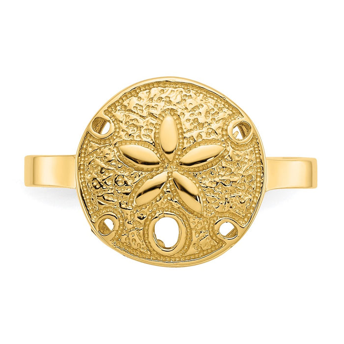 Shop 14K Gold Polished Sand Dollar Ring - Stylish Design, Affordable Luxury-4