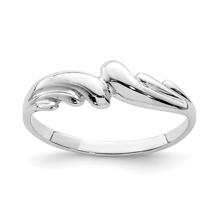 Buy Exclusive 14K White Gold Wave Band Ring - Stylish Design, Affordable Luxury-1