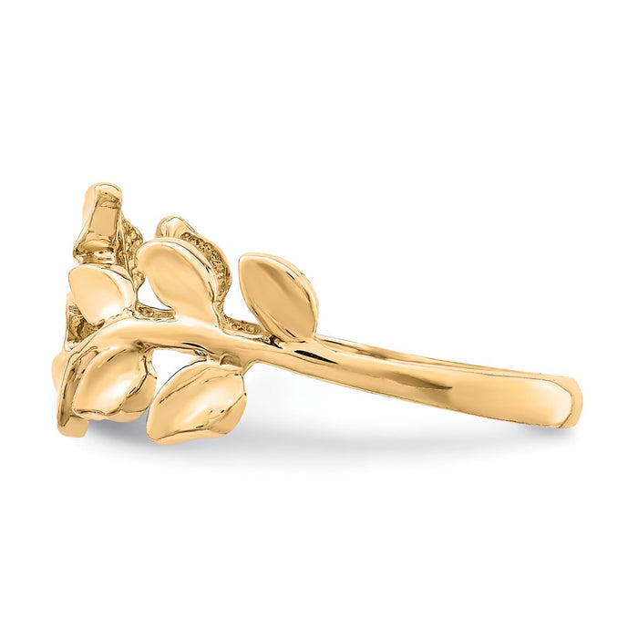 Exclusive 14K Gold Polished Leaf Design Ring - Stylish & Affordable Luxury-3