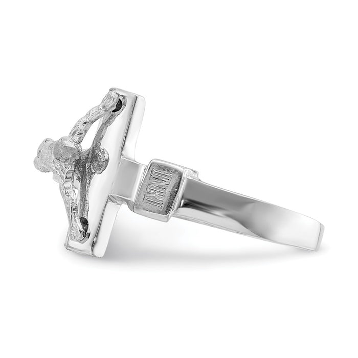 High-Quality 14K White Gold Polished INRI Crucifix Ring | Stylish Value Piece-3