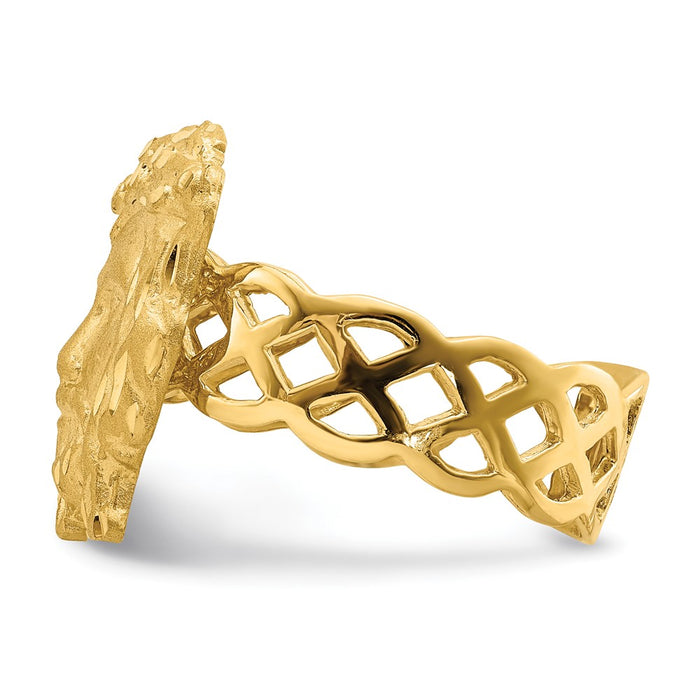 Shop Exclusive 14K Dual Finish Jesus Head Ring - Stylish & Affordable Design-3