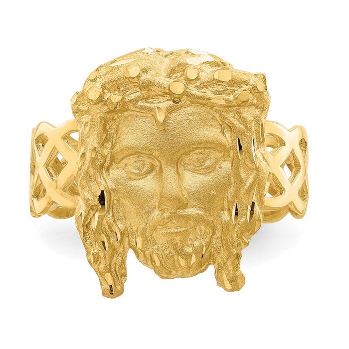 Shop Exclusive 14K Dual Finish Jesus Head Ring - Stylish & Affordable Design-5