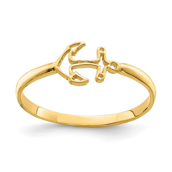 Buy Exclusive 14K Shiny Anchor Ring - Stylish Design, Affordable Luxury!-1