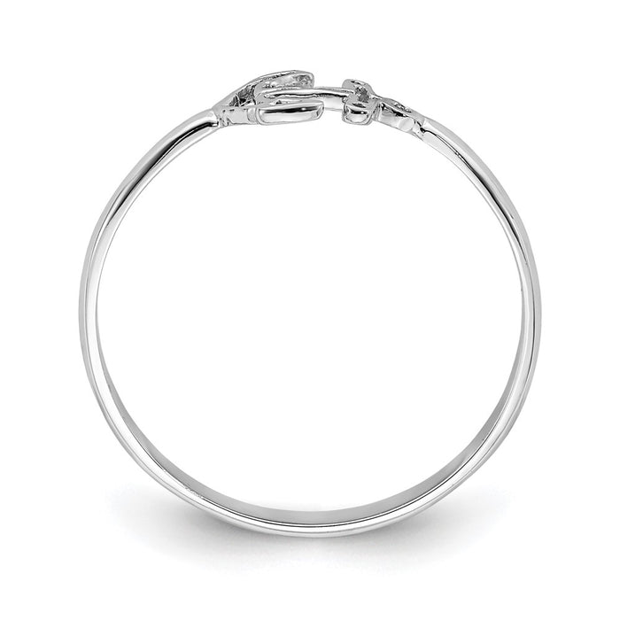 Designer 14K White Gold Polished Anchor Ring - Stylish & Affordable Jewelry-2