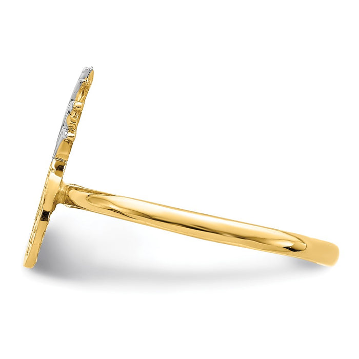 High-Quality 14K Gold Pineapple Ring with White Rhodium Finish - Stylish Value!-3