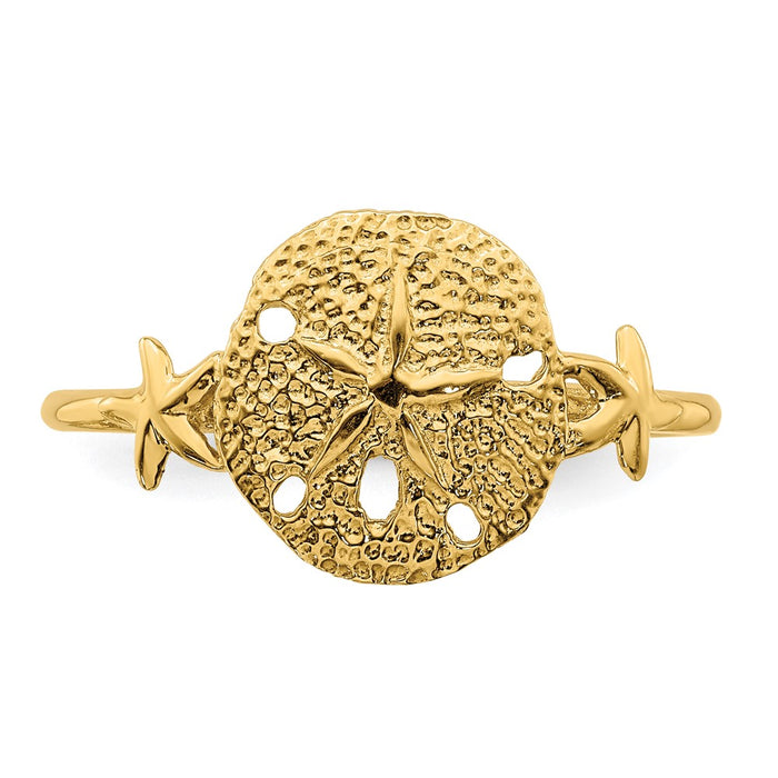 Exclusive 14K Gold Polished Sand Dollar Ring | Stylish & Affordable Elegance-5