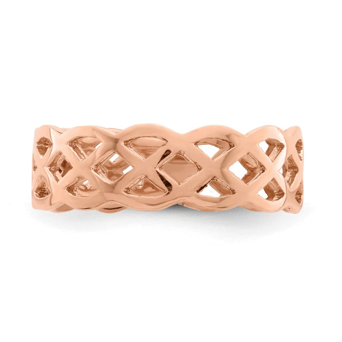 High-Quality 14K Rose Gold Woven Band Ring - Stylish & Affordable Luxury-5