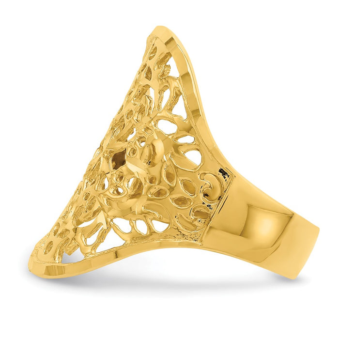 Buy Stylish 14K Gold Polished Filigree Ring - Exclusive Design, Affordable Luxury-3