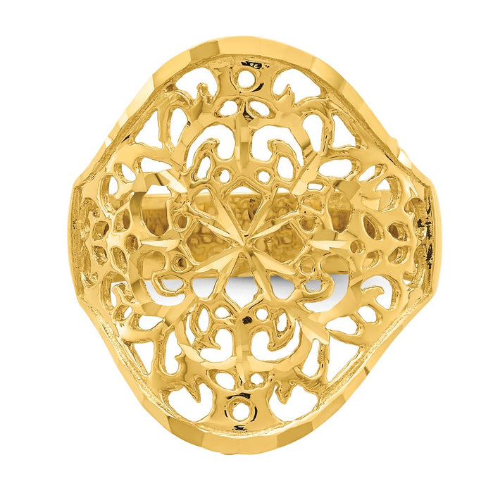 Buy Stylish 14K Gold Polished Filigree Ring - Exclusive Design, Affordable Luxury-5