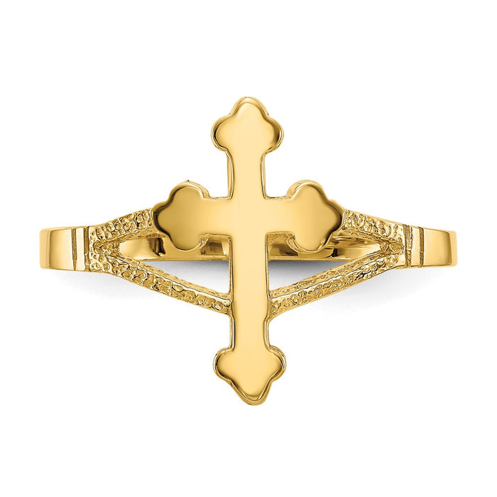 High-quality 14K Gold Polished Cross Ring - Stylish Luxury at an Affordable Price-4