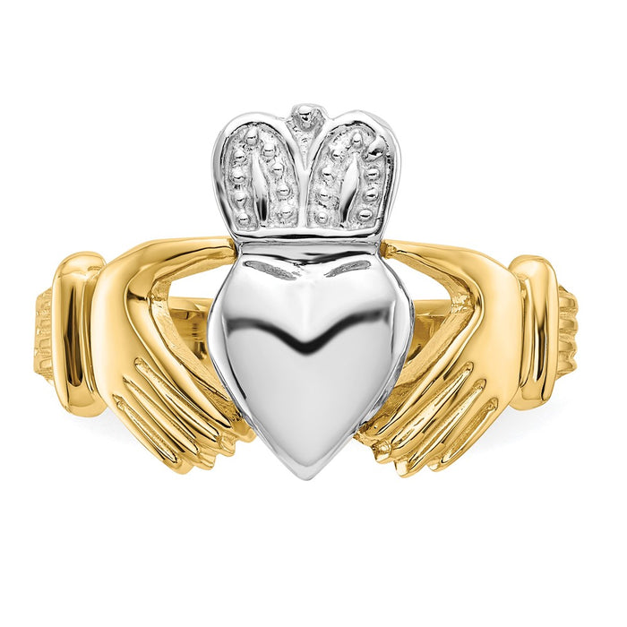 Buy Stylish 14K Two-Tone Men's Claddagh Ring - High-Quality Design-4