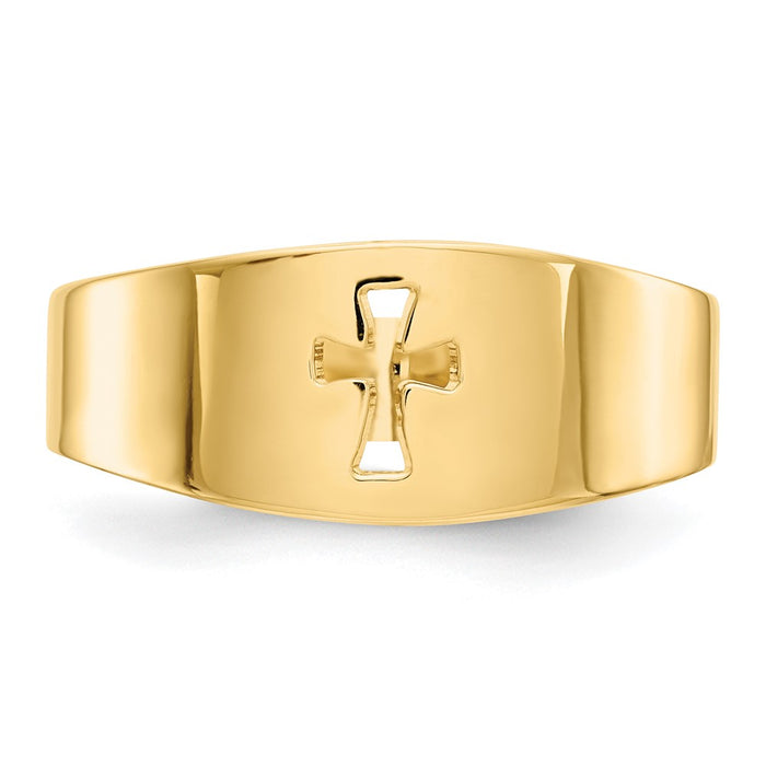 Shop 14K Gold Polished Cut-Out Cross Ring | Stylish Design, Affordable Luxury-4