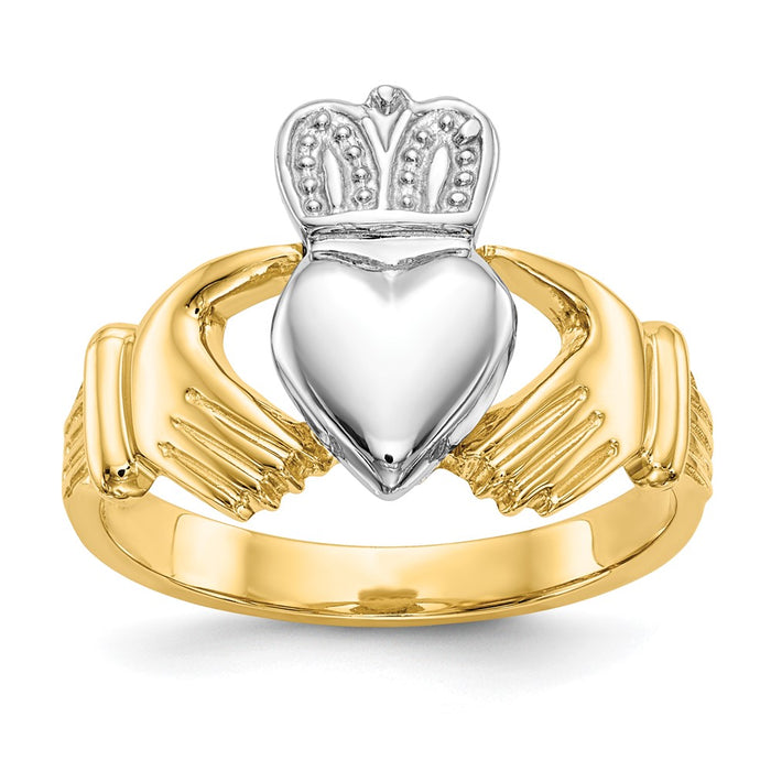 Buy Stylish 14K Two-Tone Men's Claddagh Ring - High-Quality Design-1
