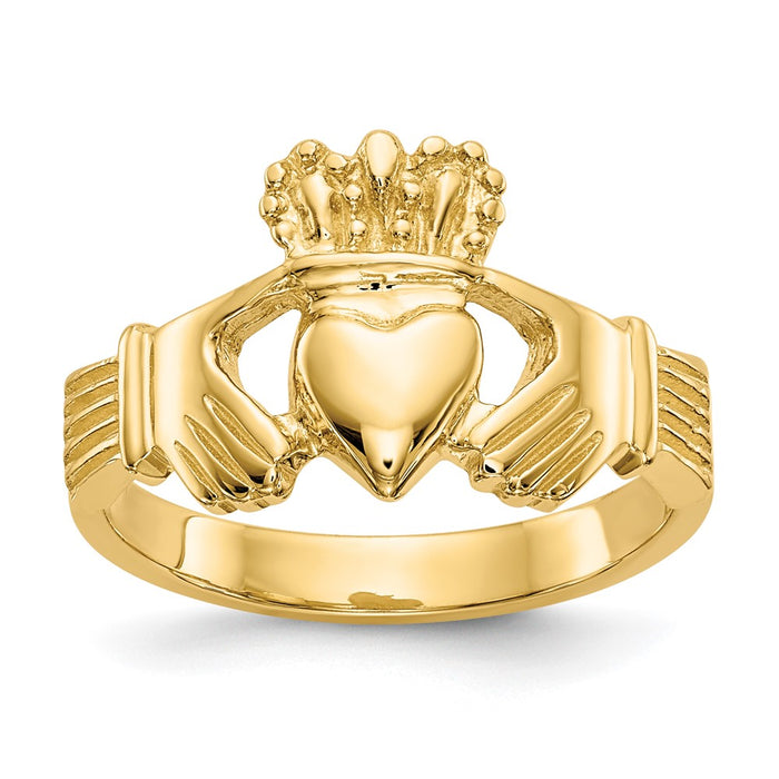 High-Quality 14K Gold Claddagh Ring - Stylish Design, Affordable Luxury-1