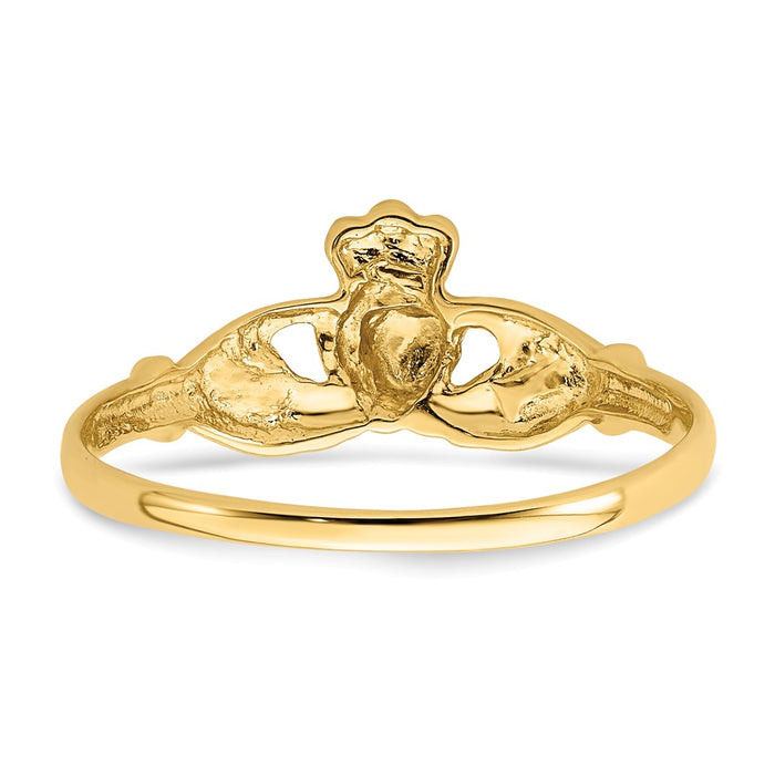 Exclusive 14K Gold Claddagh Ring - Stylish Polished & Satin Finish, Affordable Price-5