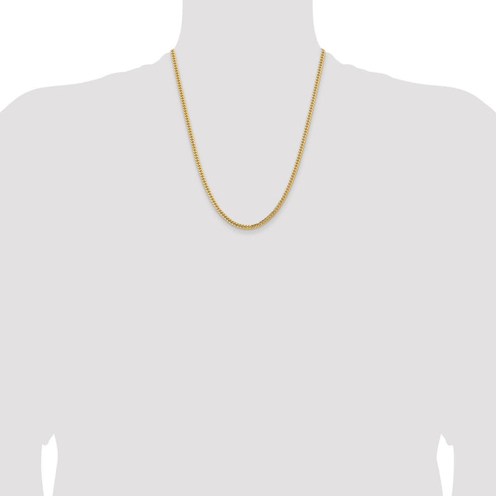 Buy Luxury 14K Solid Miami Cuban Link Chain - 22 Inch, 3.5mm, Lobster Clasp-4