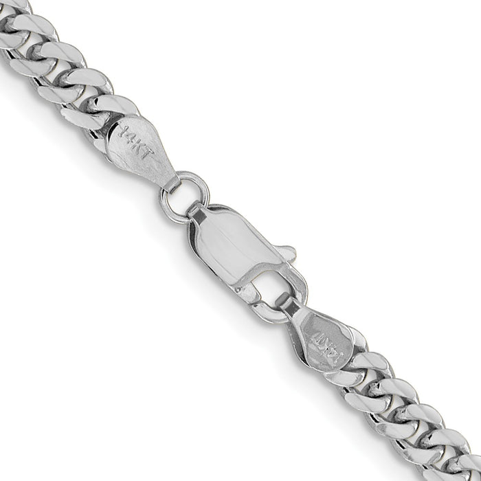 Buy 14K White Gold 4.25mm Solid Miami Cuban Link Chain - Stylish Luxury Value!-3