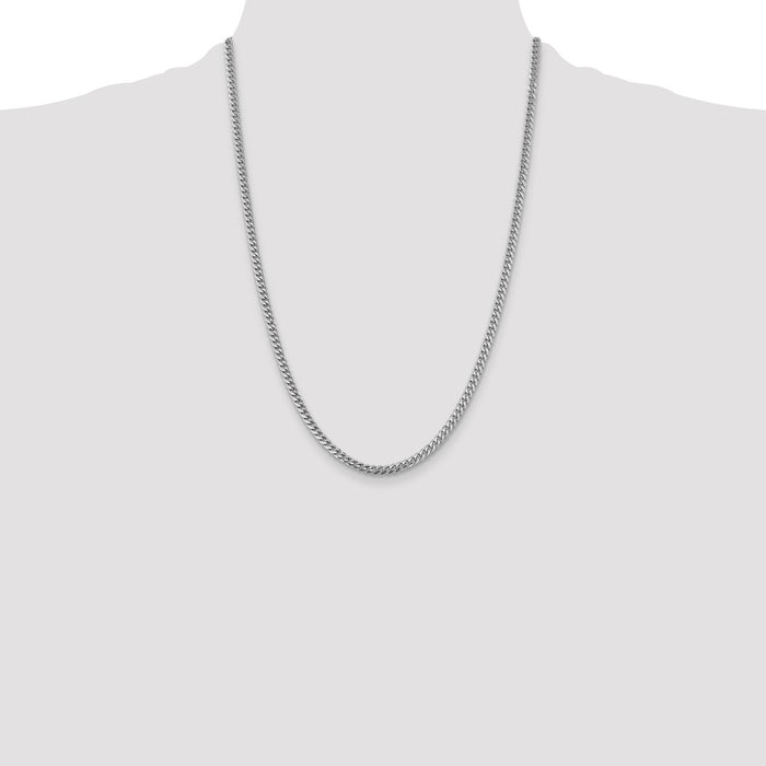 Buy 14K White Gold 4.25mm Solid Miami Cuban Link Chain - Stylish Luxury Value!-4