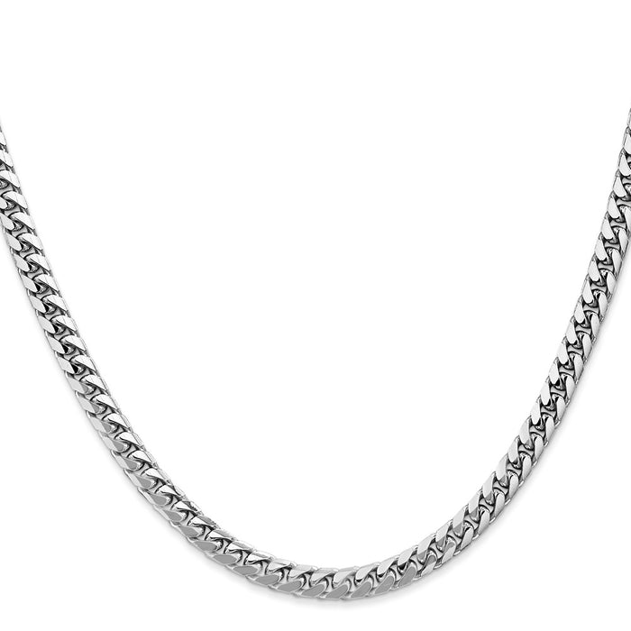 High-Quality 14K White Gold 24-Inch Miami Cuban Link Chain - 4.3mm Stylish Design-2