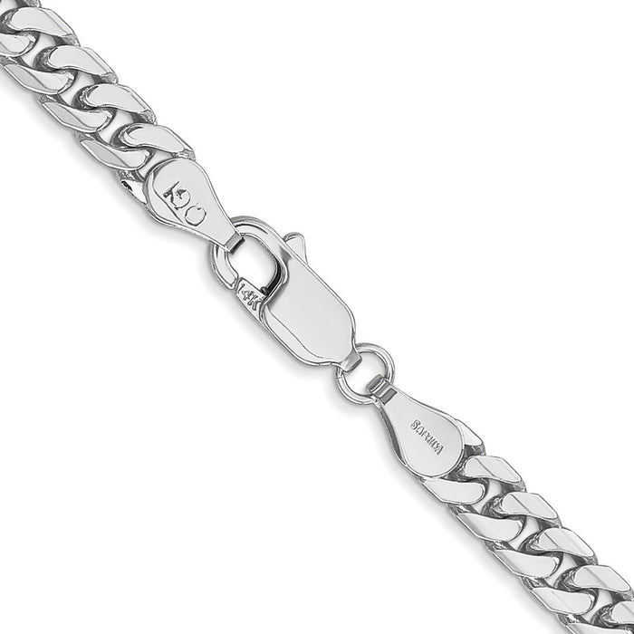 Buy Stylish 14K White Gold 20-Inch Solid Miami Cuban Link Chain - 4.3mm-3