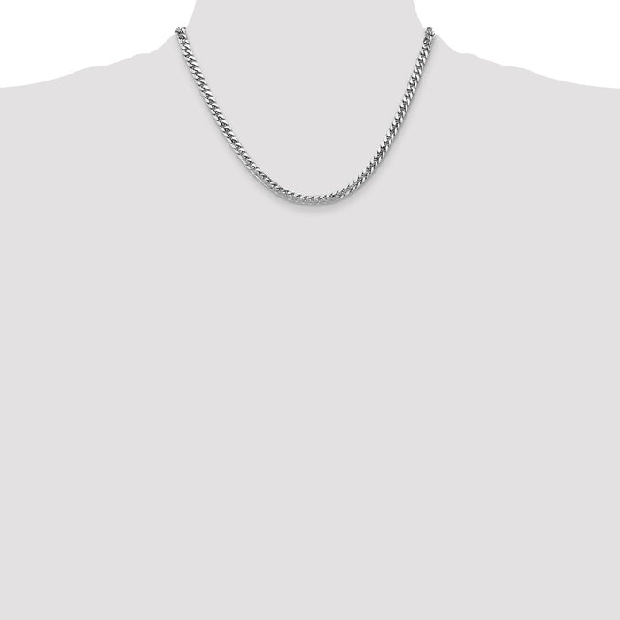 Shop 14K White Gold 18-Inch Solid Miami Cuban Link Chain - 4.3mm Luxury Design-4