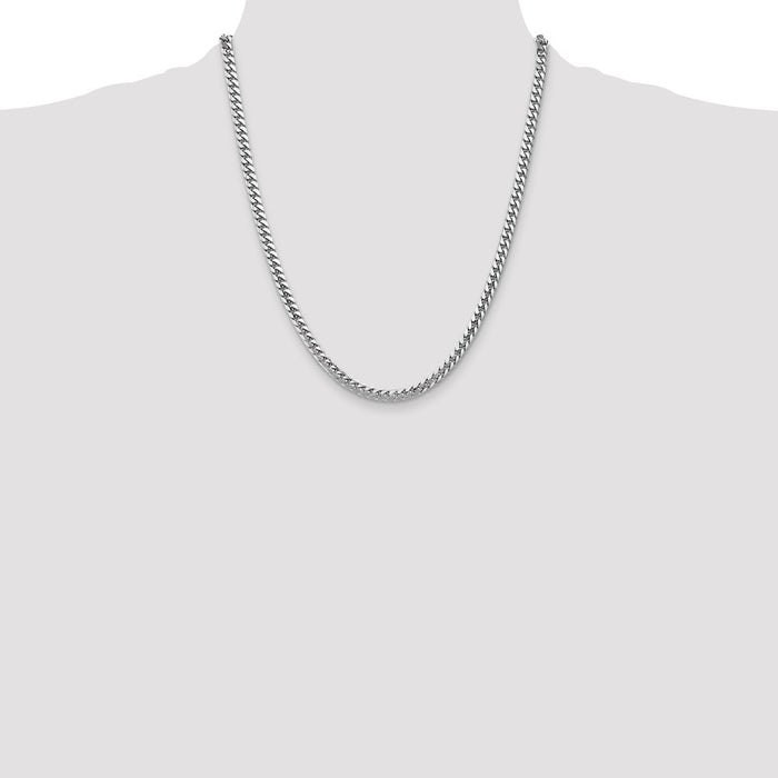 Shop 14K White Gold 22-Inch Miami Cuban Link Chain - 4.3mm, Stylish Value!-4