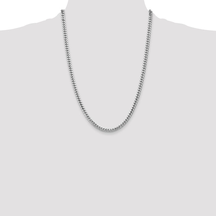 High-Quality 14K White Gold 24-Inch Miami Cuban Link Chain - 4.3mm Stylish Design-4