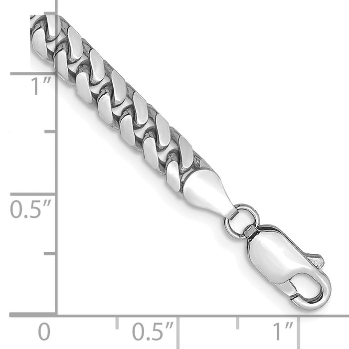 High-Quality 14K White Gold Miami Cuban Link Bracelet - 7-Inch, 4.3mm Links-2