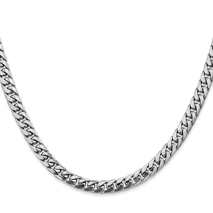 Buy 14K White Gold 20-Inch 5mm Solid Miami Cuban Link Chain - Stylish Luxury!-2