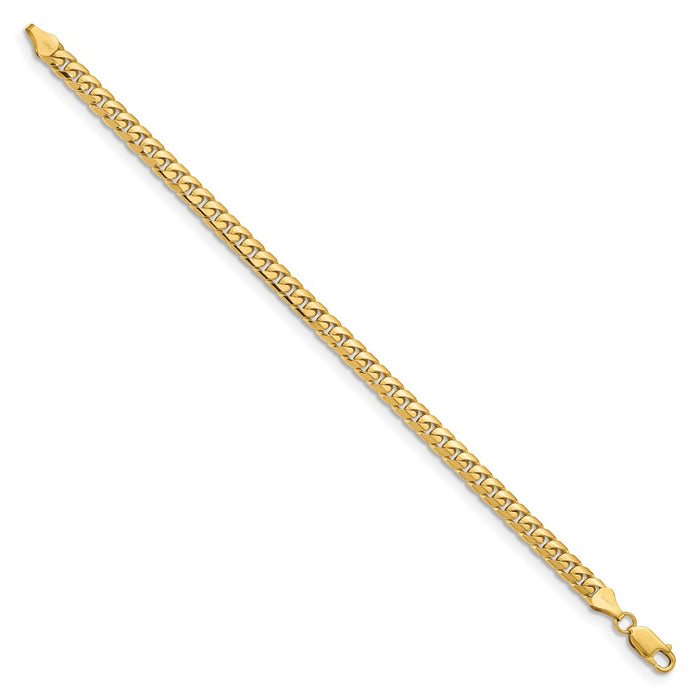 Buy 14K Solid Miami Cuban Link Chain - 9 Inch, 5.5mm, Stylish Lobster Clasp-2