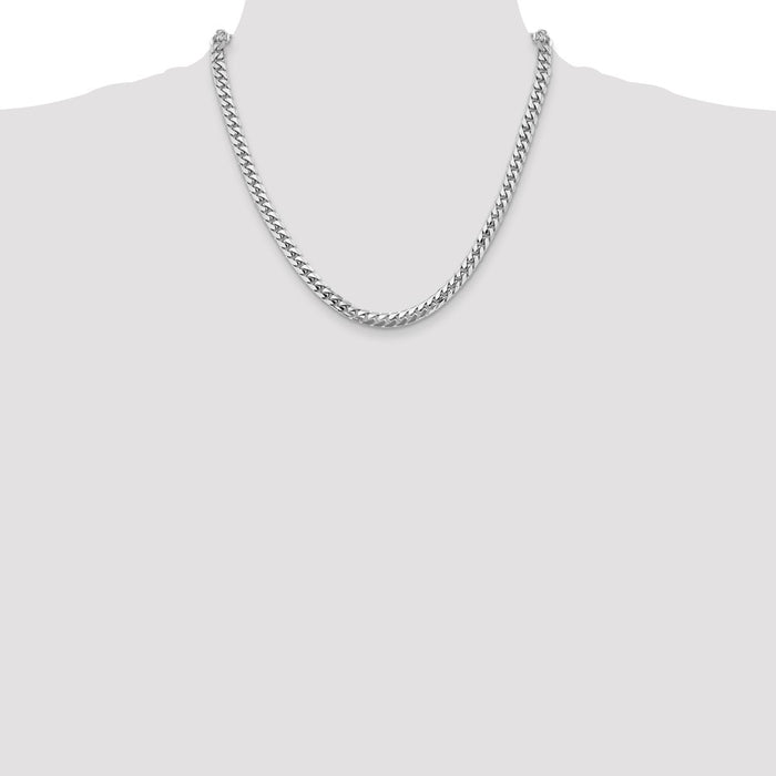 Shop Stylish 14K White Gold 20-Inch Cuban Link Chain - 5.5mm Luxury Design-4