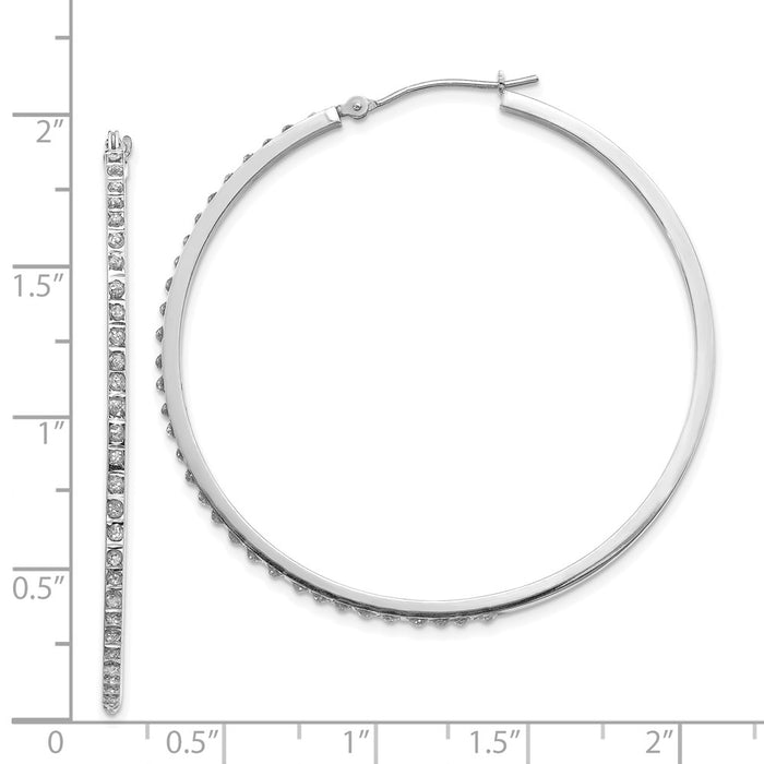 Buy Stylish 14K White Gold Hinged Hoop Earrings with Large Diamonds - Luxury Design-4