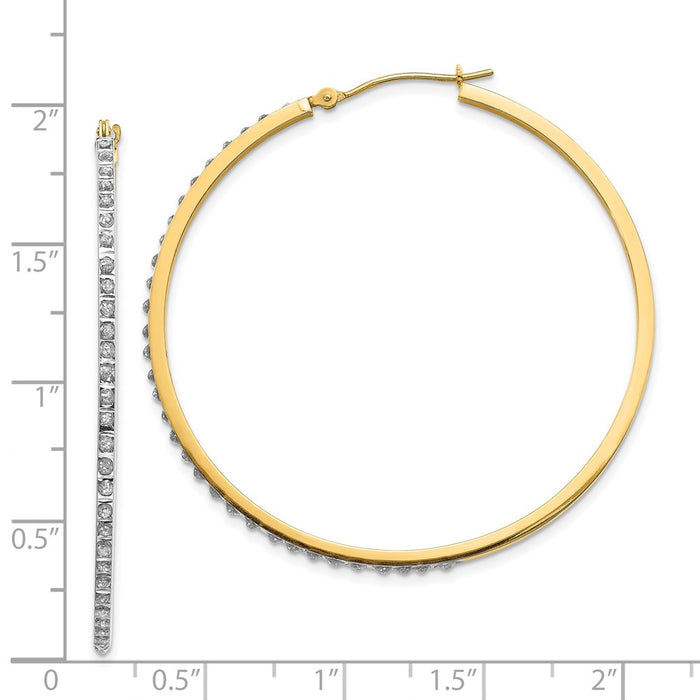 Buy Exclusive 14K Gold Large Round Hinged Hoop Earrings with Diamonds - Stylish!-4