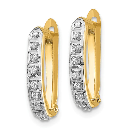 Buy Stylish 14K Gold Diamond-Studded Hinged Hoop Earrings - Exclusive Design