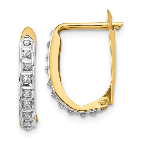 Buy Stylish 14K Gold Diamond-Studded Hinged Hoop Earrings - Exclusive Design