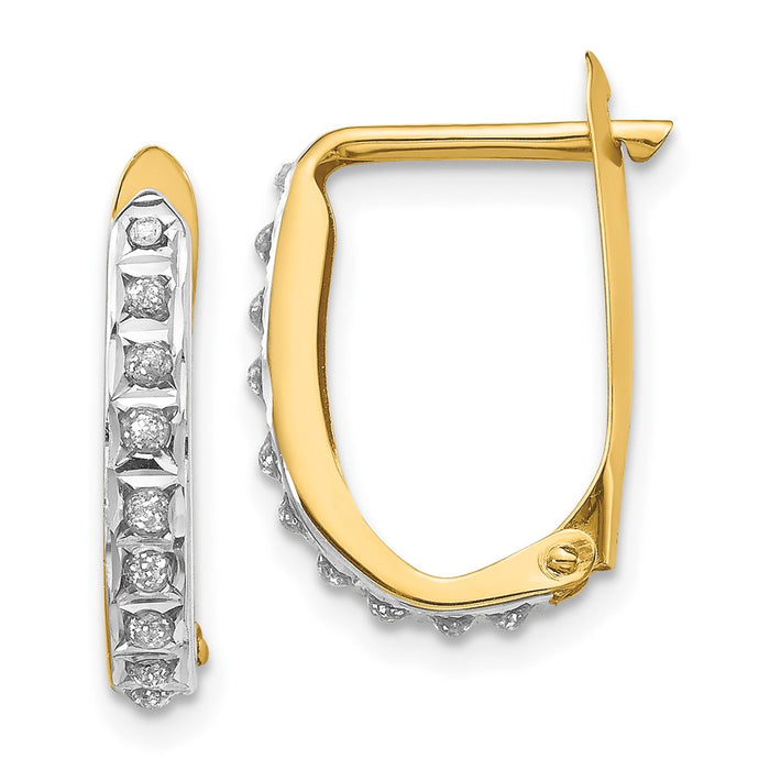 Buy Stylish 14K Gold Diamond-Studded Hinged Hoop Earrings - Exclusive Design-1