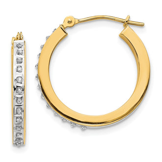 Buy Exclusive 14K Gold Diamond-Studded Round Hinged Hoop Earrings - Stylish Value