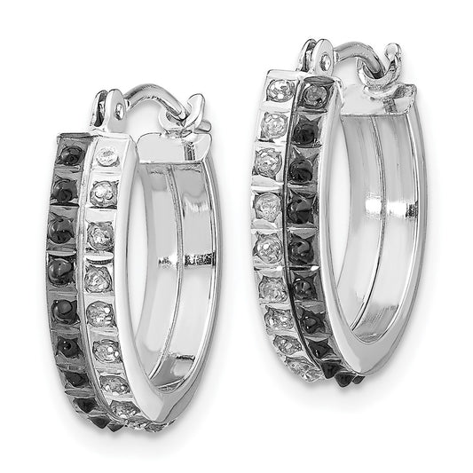 High-Quality 14K White Gold Diamond Hoop Earrings | Stylish 1.5" Design