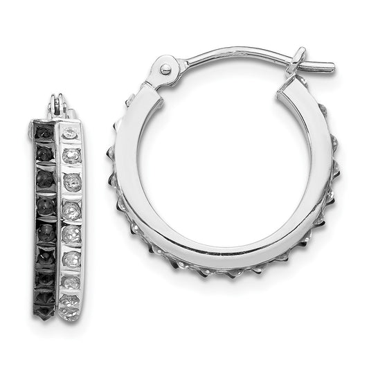 High-Quality 14K White Gold Diamond Hoop Earrings | Stylish 1.5" Design