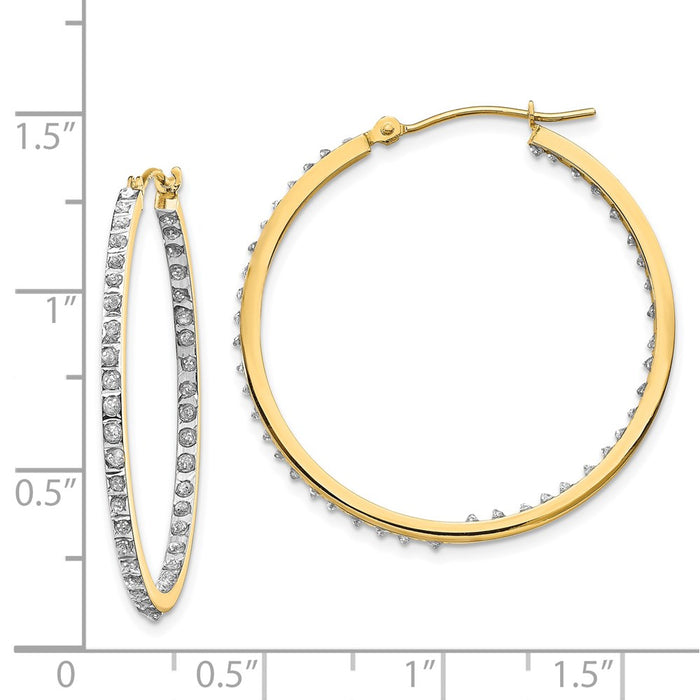 Buy Exclusive 14K Gold Diamond-Encrusted Round Hoop Earrings - Stylish & Affordable!-4