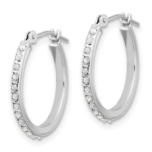 Order High-Quality 14K White Gold Hoop Earrings with Diamond Accents - Stylish Value