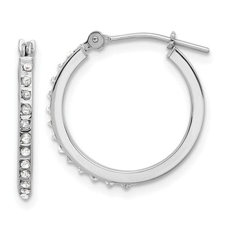 Order High-Quality 14K White Gold Hoop Earrings with Diamond Accents - Stylish Value