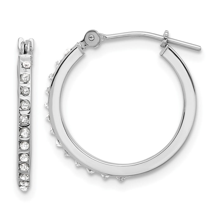 Order High-Quality 14K White Gold Hoop Earrings with Diamond Accents - Stylish Value-1