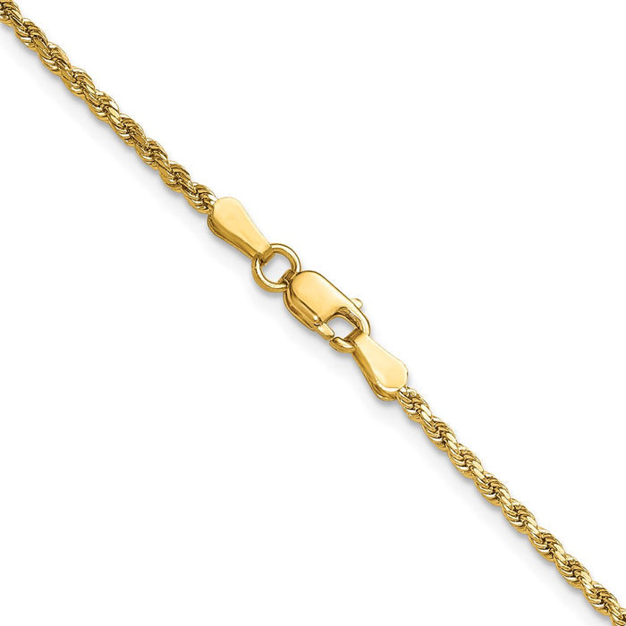 Buy 14K Gold 20-Inch Diamond-Cut Rope Chain - Stylish .85mm Luxury Jewelry-3